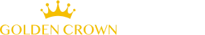 Golden Crown brand logo with crown symbol on minimal background